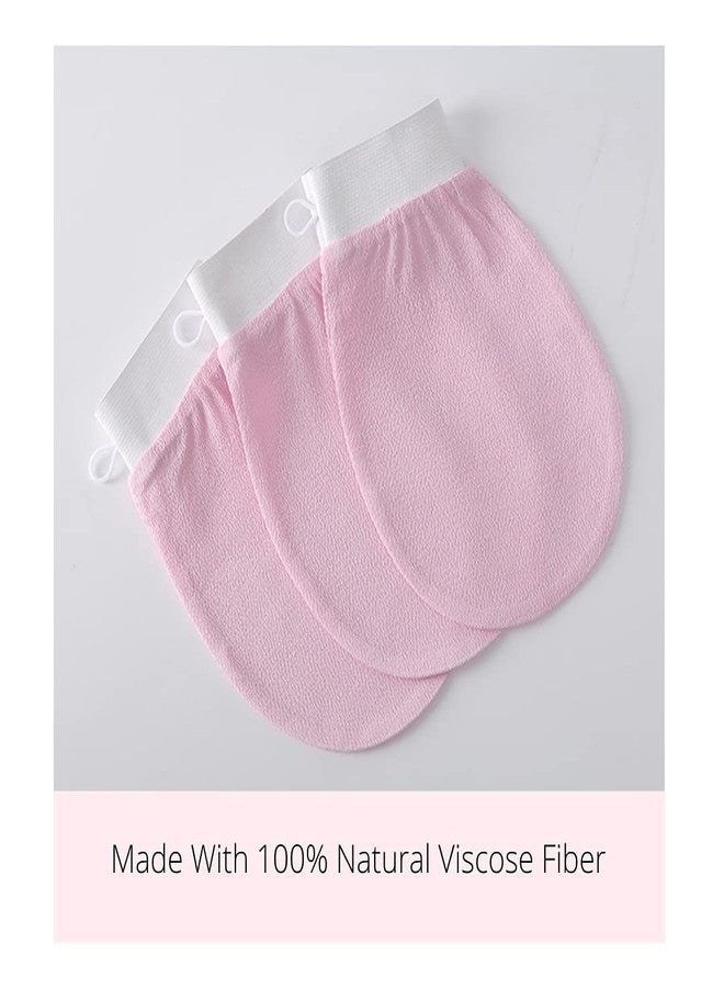 Getmecraft Exfoliating Glove (Pink),Made with 100percent Viscose,a Biodegradable Fibre Exfoliating Body Glove is Reusable,Gentle and Suitable for Sensitive Skin - Image 3