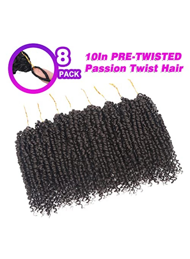 Bileaf Pretwisted Passion Twist Crochet Hair 10 Inch 8 Packs Crochet Passion Twists Pre Looped Short Passion Twist Hair Crochet Braids Bohemian Crochet Hair 4 - Image 4