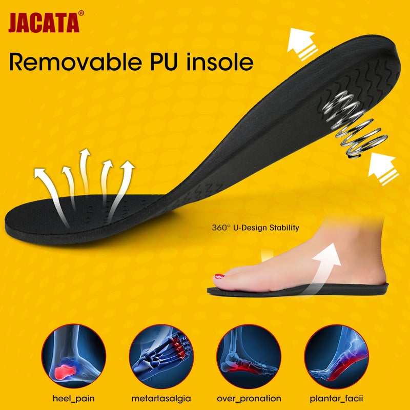 Jacata Mens Work Boots Chelsea Slip On Boot For Men Men's Industrial Construction Soft Toe Shoes Botas De Trabajo Para Hombre (Black size 8.5) - Image 5