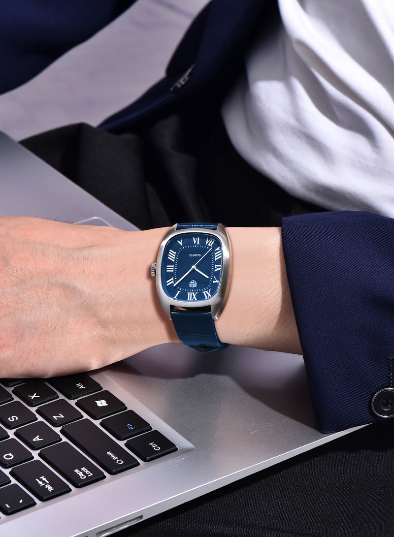 رولستيمي ساعة كوارتز أنيقة للرجال-قرص مميز ، سوار من جلد البولي يوريثان ، مظهر كلاسيكي وعصري ، آر تي 7904 - Image 2