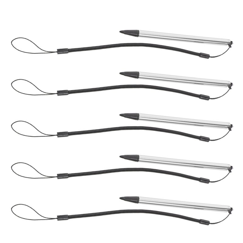 5Pcs Silver Capacitive Stylus Pen with Fine Tip Rope for Precise Tablet Phone Touchscreen - Image 5