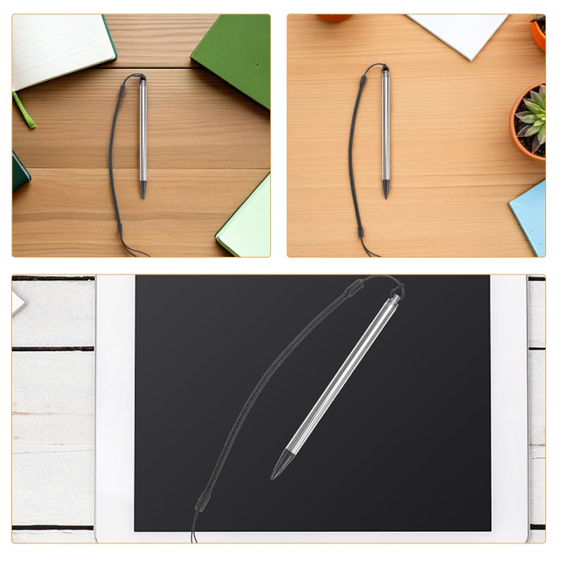5Pcs Silver Capacitive Stylus Pen with Fine Tip Rope for Precise Tablet Phone Touchscreen - Image 3