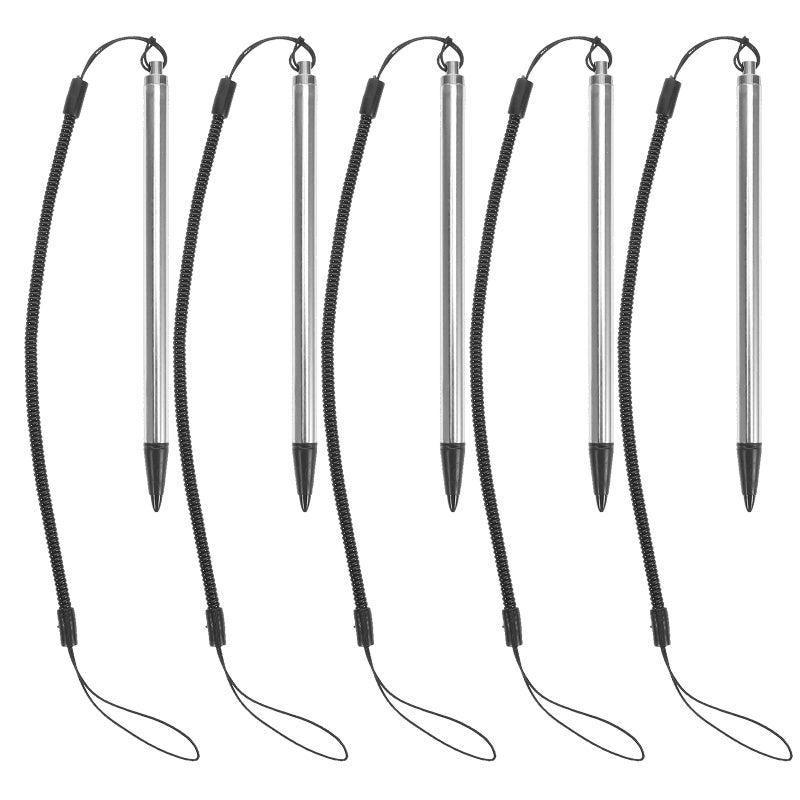 5Pcs Silver Capacitive Stylus Pen with Fine Tip Rope for Precise Tablet Phone Touchscreen - Image 1