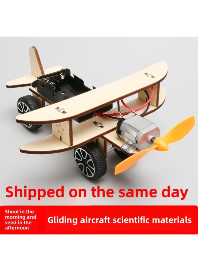 Generic - Science And Technology Production Innovation Small Invention Children Gliding Aircraft Science Small Production Handmade Diy Toy Work Materials-Color:Sliding Aircraft (excluding Tools And Batteries) - Image 1
