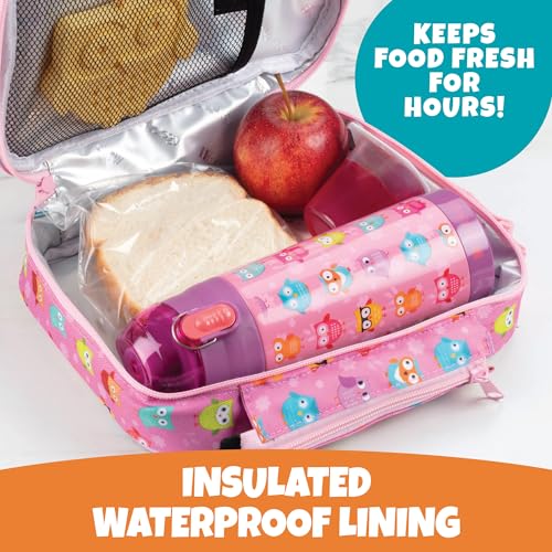 Bentology Insulated Lunch Box w Snack Pocket & Water Bottle Holder- Water-Resistant Lunchbox for Kids- Easy Clean Tote Mini Cooler Bag- Reusable Thermal Lunch Bag for Work School Picnic-Back to School - Image 2