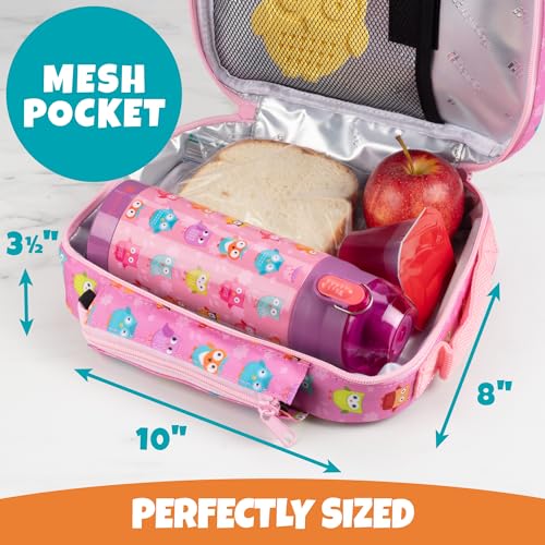 Bentology Insulated Lunch Box w Snack Pocket & Water Bottle Holder- Water-Resistant Lunchbox for Kids- Easy Clean Tote Mini Cooler Bag- Reusable Thermal Lunch Bag for Work School Picnic-Back to School - Image 4