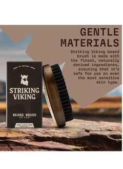 Striking Viking Striking Viking Boars Hair Beard Brush for Men - 4.2" Ergonomic Design with Naturally Derived Beach Wood - For Men's Beard & Mustache Care  - Image 2