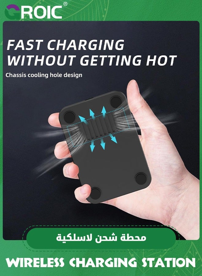 GROIC Phone Wireless Charger, 15W Max Fast Wireless Charging Pad Compatible with iPhone 15/14/13/12/Pro/Pro Max/X/XR/8 AirPads/AirPads Pro Samsung Galaxy Series Huawei Series and More  - Image 5