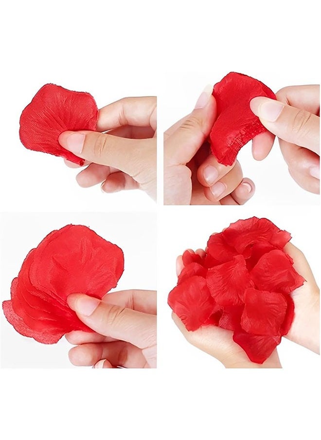 Generic - 1000PCS Silk Rose Petals Artificial Fabric Flower Petals for Wedding Decor Ceremony Vase Home Hotel Garden Bouquet Party Decoration(Red) - Image 1