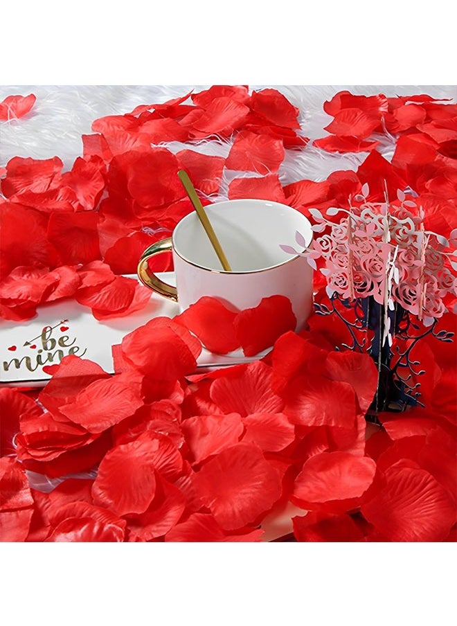 Generic - 1000PCS Silk Rose Petals Artificial Fabric Flower Petals for Wedding Decor Ceremony Vase Home Hotel Garden Bouquet Party Decoration(Red) - Image 1