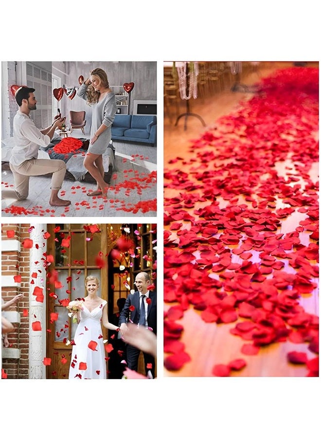 Generic - 1000PCS Silk Rose Petals Artificial Fabric Flower Petals for Wedding Decor Ceremony Vase Home Hotel Garden Bouquet Party Decoration(Red) - Image 1