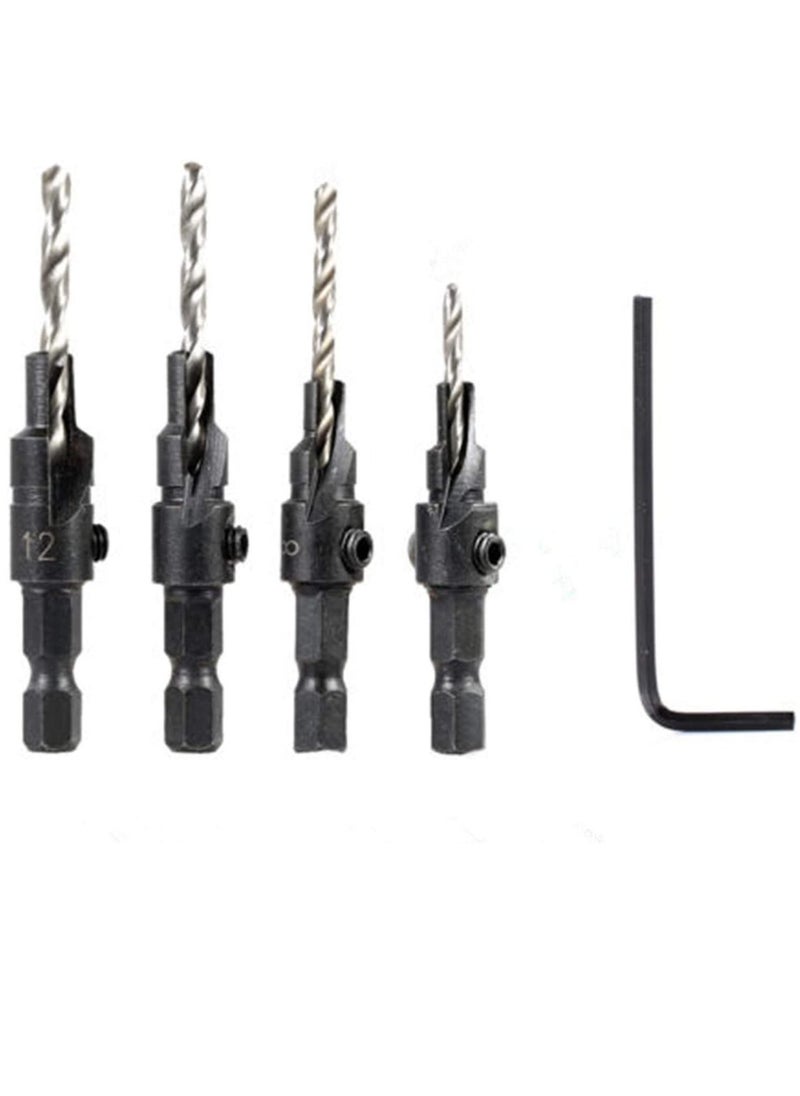 Y&D - SYOSI Wood Countersink Drill Bit Set Boring Counterbore Chamfer Bore Hole Cutter HSS Quick Change Hex Shank Screw Counter for Woodworking - Image 1