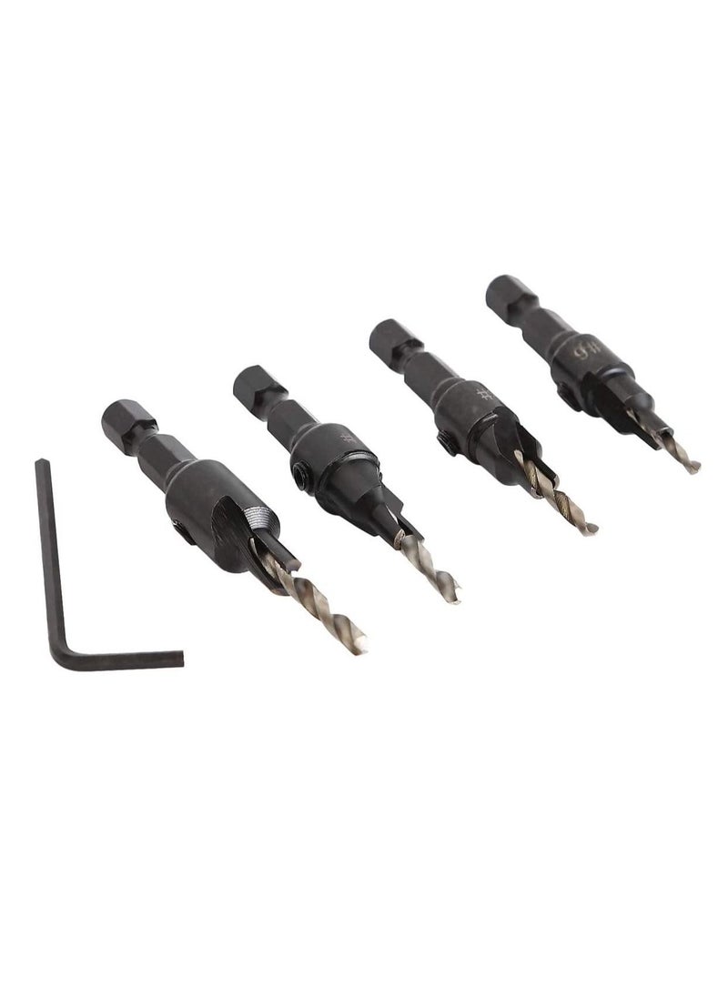 Y&D - SYOSI Wood Countersink Drill Bit Set Boring Counterbore Chamfer Bore Hole Cutter HSS Quick Change Hex Shank Screw Counter for Woodworking - Image 1