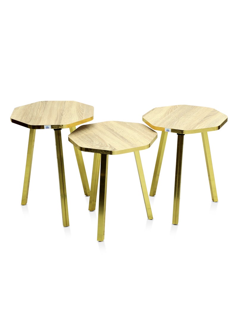 مالتي هوم فيرنيتشر - طاولة التعشيش ذات التصميم الحديث الجديد MH-NT-122-OAK - Image 1