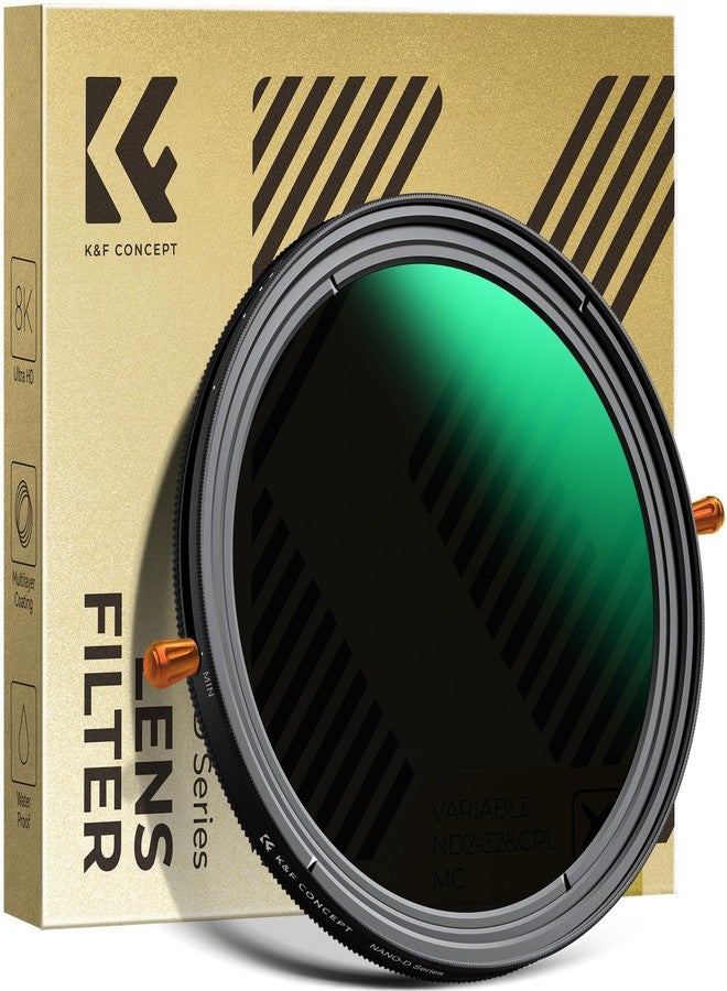 كيه آند إف كونسبت فلتر K&F CONCEPT المتغير ND2-32 ومستقطب 2 في 1، فلتر ND2-32 للكثافة المحايدة وCPL مع 24 طبقة طلاء نانو لعدسة الكاميرا (سلسلة Nano-D) - Image 1