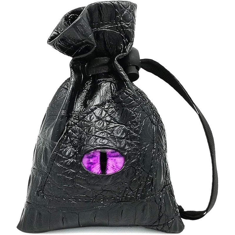 Haxtec Dragon Dice Bag PU Leather DND Dice Pouch with 3D Glass Dragon Eye, Small Drawstring Bag for Dungeons & Dragons, D&D Gamer Gifts for Dragon Lovers, Patent D893867 - Image 1