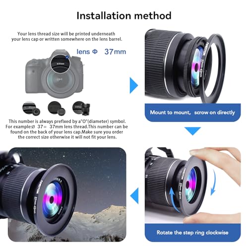 AMOTOK 37mm Lens to 43mm Camera Lens Adapter,37mm to 43mm Filter Step-up Ring Adapter Ring,Compatible All 43mm Filter Accessory - Image 5