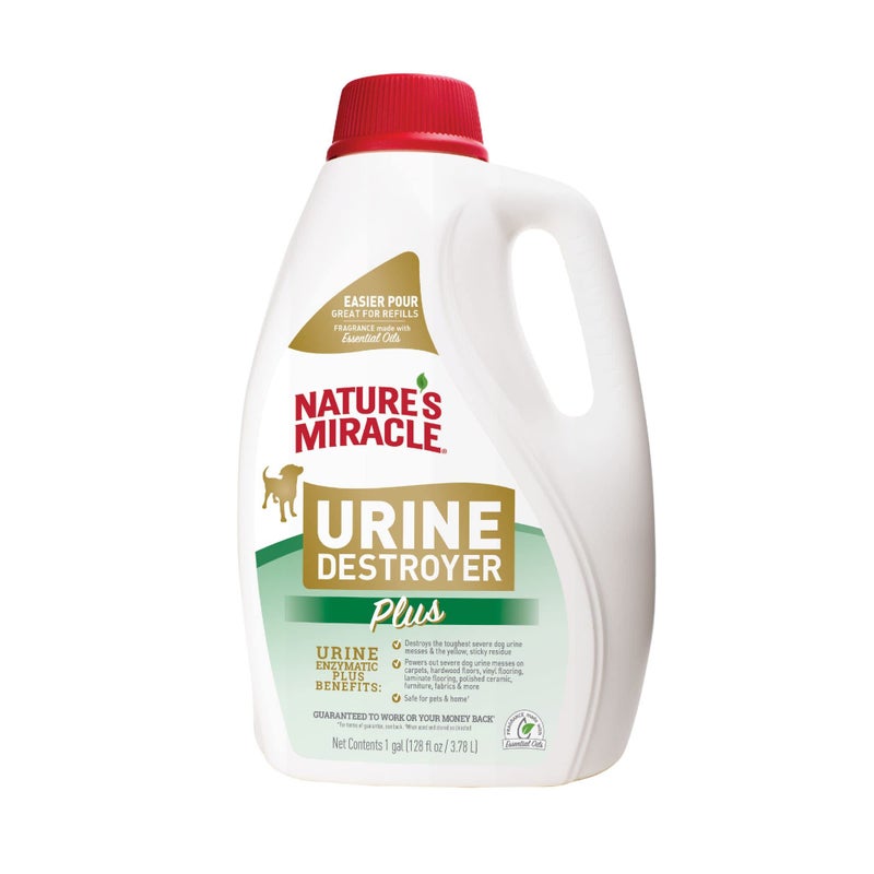 Nature's Miracle Urine Destroyer Plus for Dogs, Enzymatic Formula for Severe Dog Urine Stains, 1 gal - Image 1