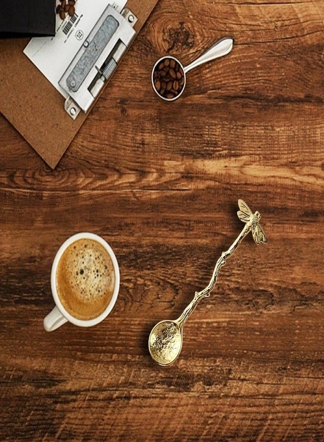 Zenarao Spoons, Retro Dragonfly Spoon Coffee Spoon Teaspoon Stainless Steel Tableware Creative Sugar Spoon Tea Spoon Stir Bar, Dessert Spoon, Cake Spoon, Teaspoons - Image 3