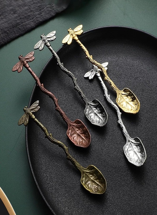 Zenarao Spoons, Retro Dragonfly Spoon Coffee Spoon Teaspoon Stainless Steel Tableware Creative Sugar Spoon Tea Spoon Stir Bar, Dessert Spoon, Cake Spoon, Teaspoons - Image 5