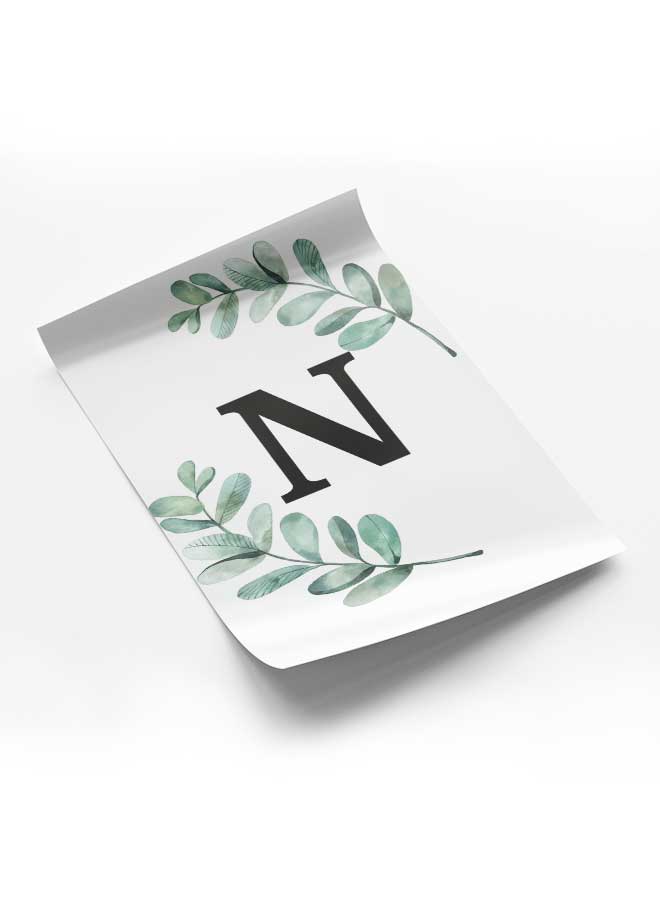 لوحة بوستر ديكور لوحة بدون فريم مع أربع قطع منفصلة من اللاصق ذو الوجهين تصميم حرف N غرفة النوم غرفة المعيشة وديكور المكتب - Image 1