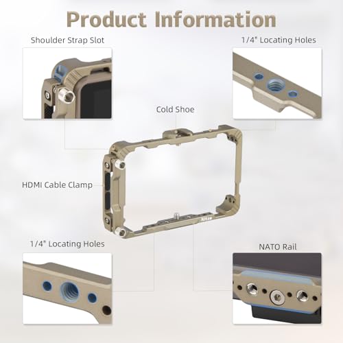 Nitze Cage for Atomos Ninja/Ninja V/Ninja V+ / Ninja Ultra/Zato Connect/Shinobi Monitor, with HDMI Cable Clamp - JT-A05A - Image 3