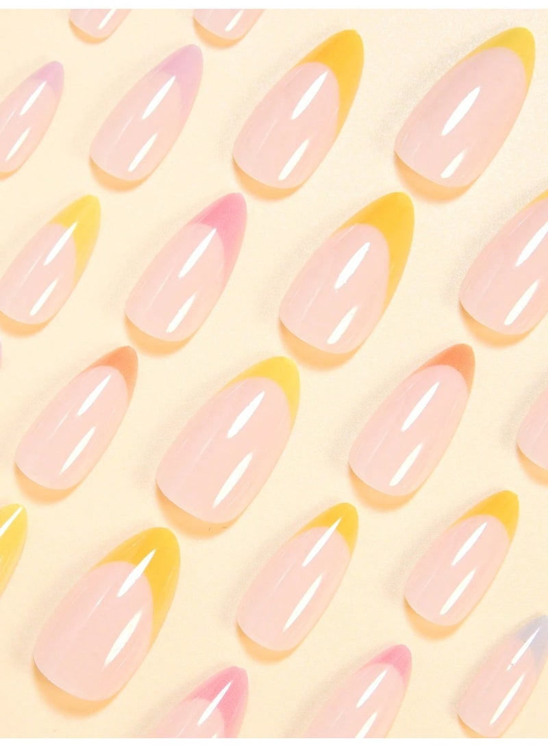 Set of 24 Colorful Press On Nails – Elegant Design - Image 4