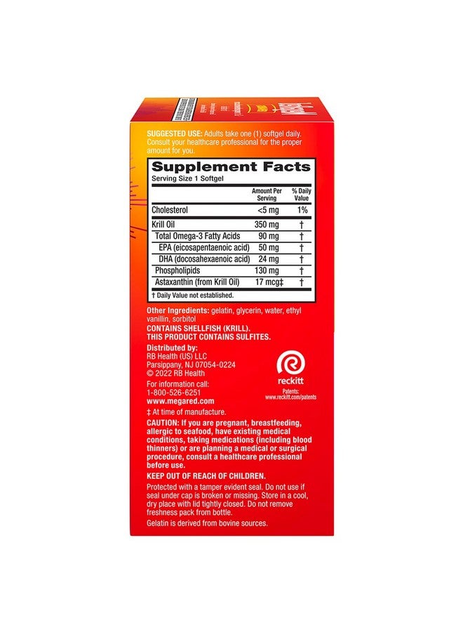 MegaRed 350mg Omega 3 Supplement with EPA/DHA, Astaxanthin & Phospholipids, No Fish Oil Aftertaste Supports Heart, Brain, Joint and Eye Health, 120 Count Softgels (2 Pack) - Image 5