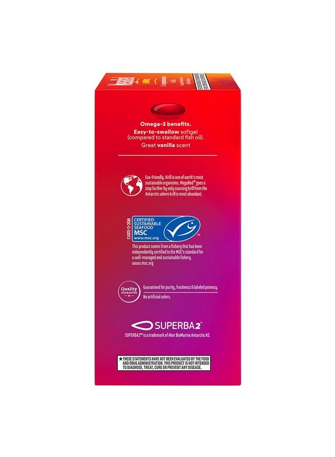 MegaRed 350mg Omega 3 Supplement with EPA/DHA, Astaxanthin & Phospholipids, No Fish Oil Aftertaste Supports Heart, Brain, Joint and Eye Health, 120 Count Softgels (2 Pack) - Image 4