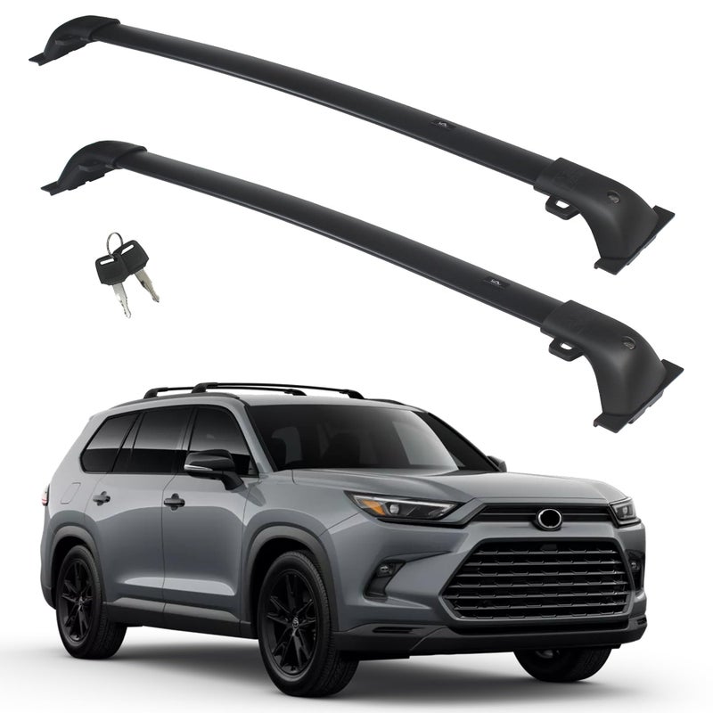 Autekcomma Heavy Duty Roof Rack Crossbar Compatible with Toyota Grand Highlander Not fit LELE Hybrid Lexus TX 2024up All Grades Max 260lb Loading Capacity Metal Lockable AntiTheft Black - Image 3