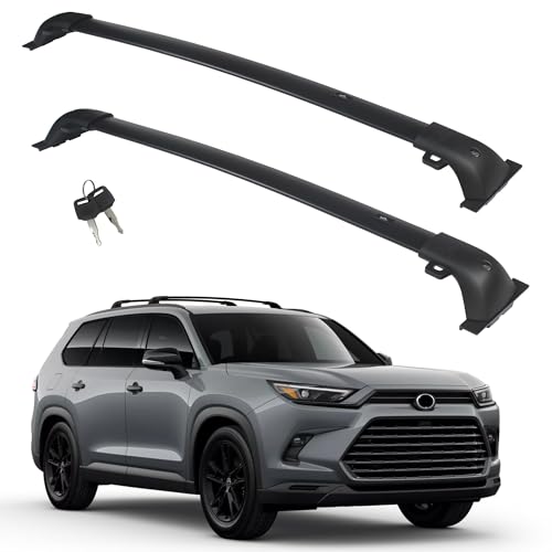 Autekcomma Heavy Duty Roof Rack Crossbar Compatible with Toyota Grand Highlander Not fit LELE Hybrid Lexus TX 2024up All Grades Max 260lb Loading Capacity Metal Lockable AntiTheft Black - Image 1
