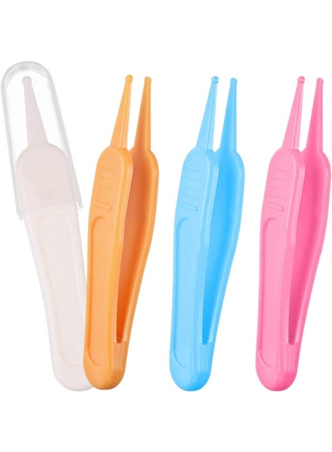 Onwon 4 Pieces Nose Cleaning Tweezers Safe and Effective Clip Care Ear Nose Navel Clean Tool Nipper Plier Pincet Forceps - Image 1