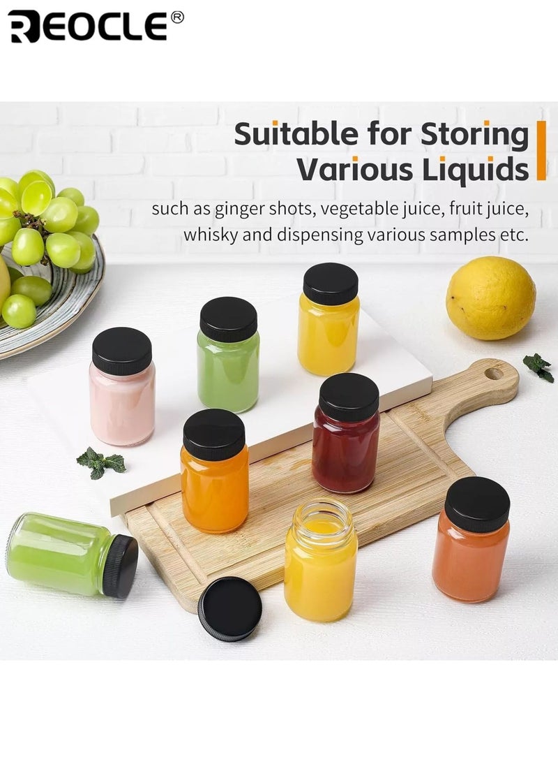 ريوكل 6 زجاجات عصير زجاجية بأغطية حاويات سفر قابلة لإعادة الاستخدام لجرعات الزنجبيل ومنشطات الصحة وعينات الويسكي للاستخدام المنزلي والسفر - Image 3