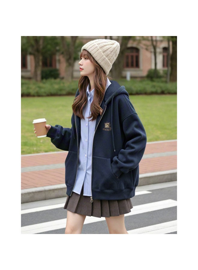Flying in the snow Women's Jacket 2025 Early Autumn Korean-style Outfits Petite Fashion Casual Hooded Top - Image 4