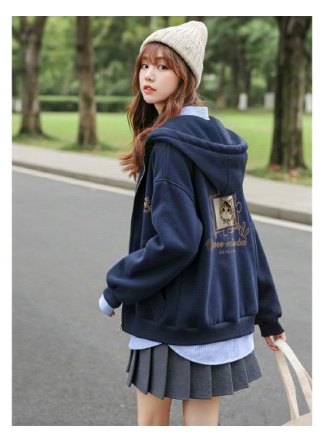 Flying in the snow Women's Jacket 2025 Early Autumn Korean-style Outfits Petite Fashion Casual Hooded Top - Image 1