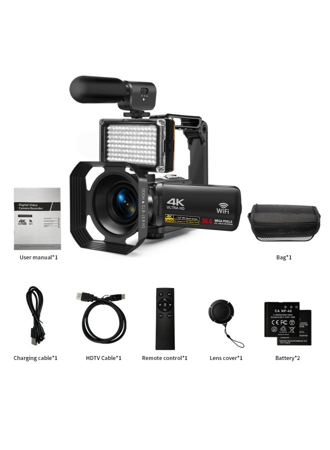 Generic 4K Digital Camera With Windproof Microphone Fill Light To Record 4K30 Frame Video Monopoly Direct Sales-Body Color:This Machine  - Image 4