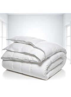 Rest Delight Bedding Comforter Duvet Insert White Royal Delight All Seasonal Quilted Comforter Stitched Quilting Duvet With Luxury Silver Cord (160X220Cm)  - Image 1
