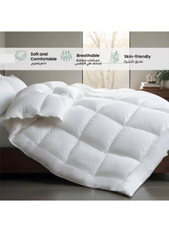 Rest Delight Bedding Comforter Duvet Insert White Royal Delight All Seasonal Quilted Comforter Stitched Quilting Duvet With Luxury Silver Cord (160X220Cm)  - Image 4