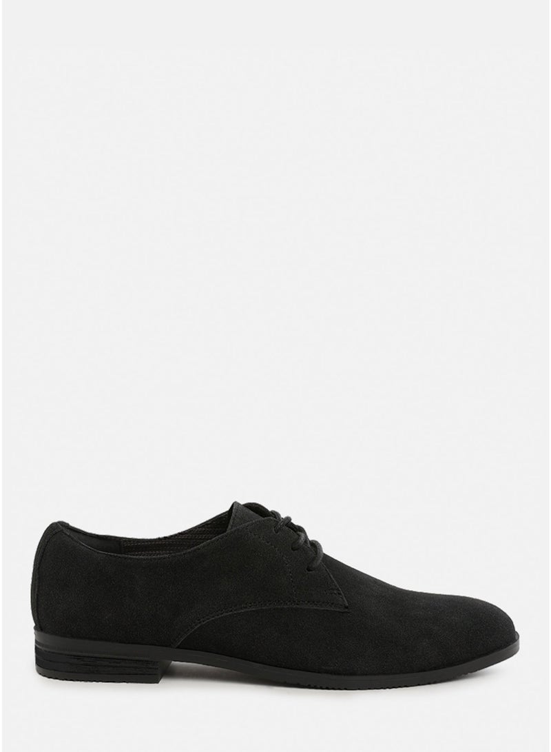 London Rag Classic Men's Derby Shoes in Black - Image 1