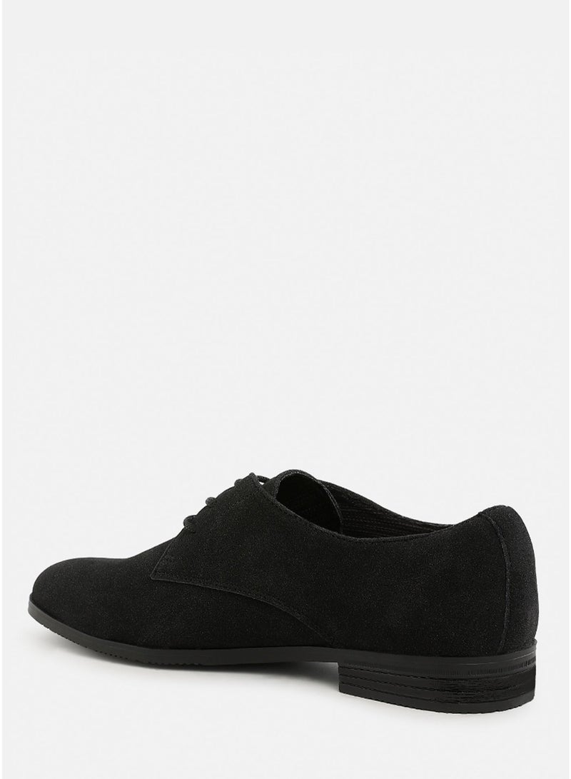 London Rag Classic Men's Derby Shoes in Black - Image 3