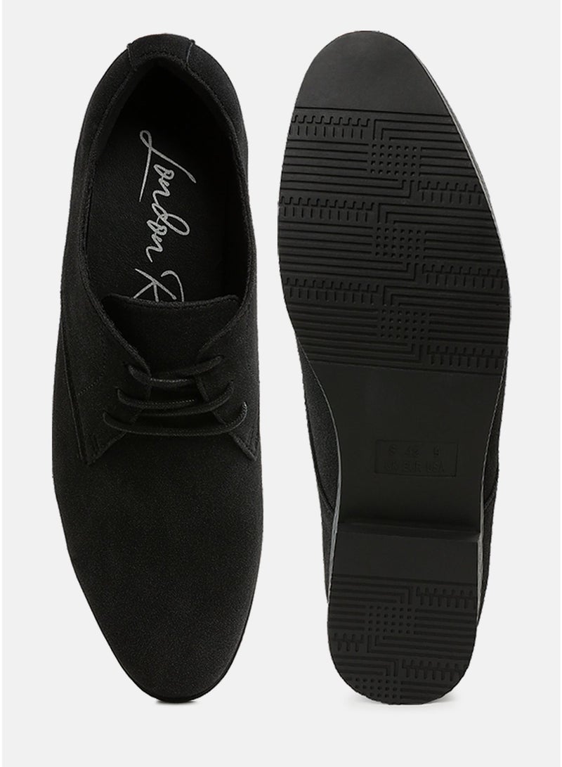 London Rag Classic Men's Derby Shoes in Black - Image 5