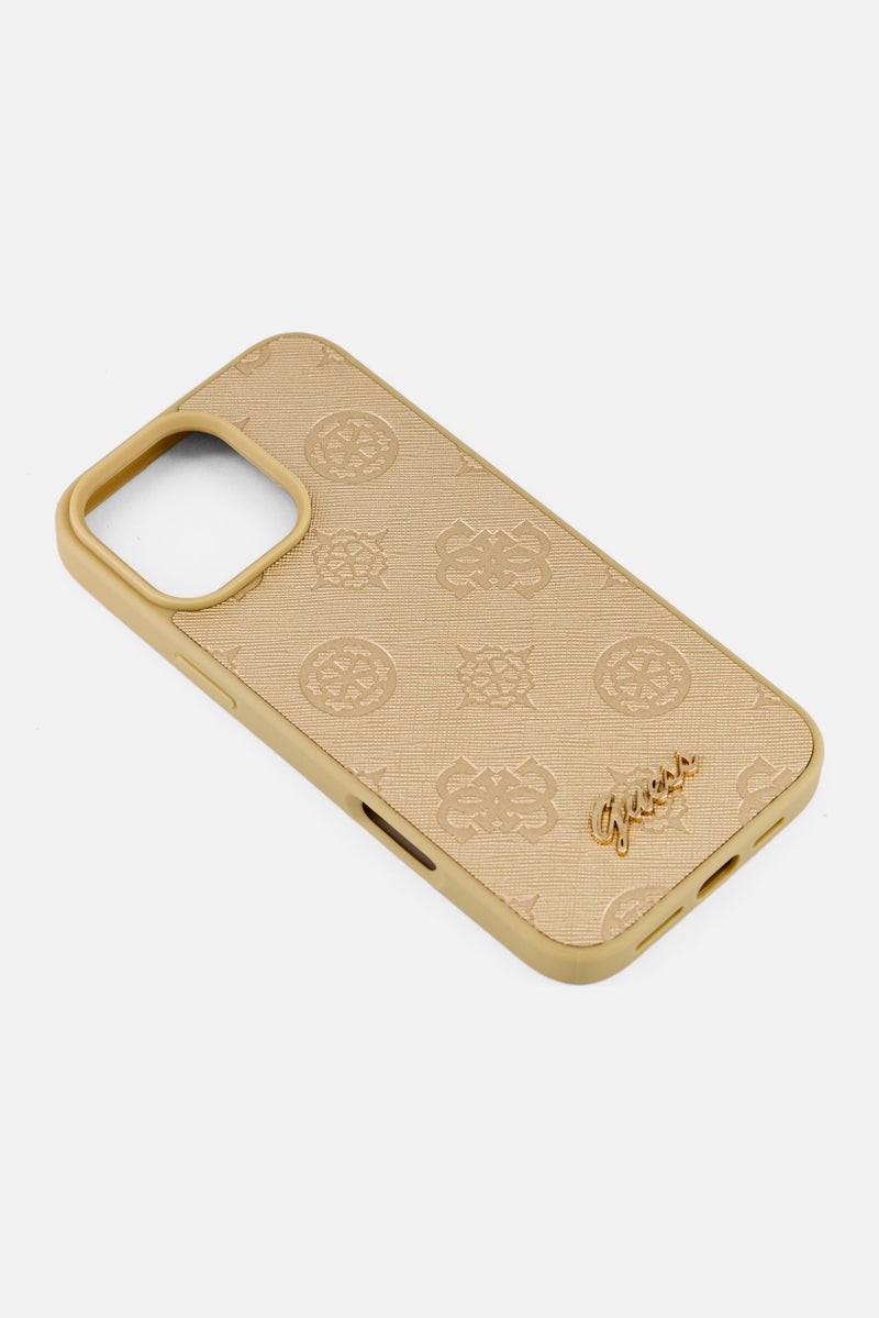 GUESS iPhone 16 Pro Max Gold Plated Logo Silicone Case, Gold  - Image 3