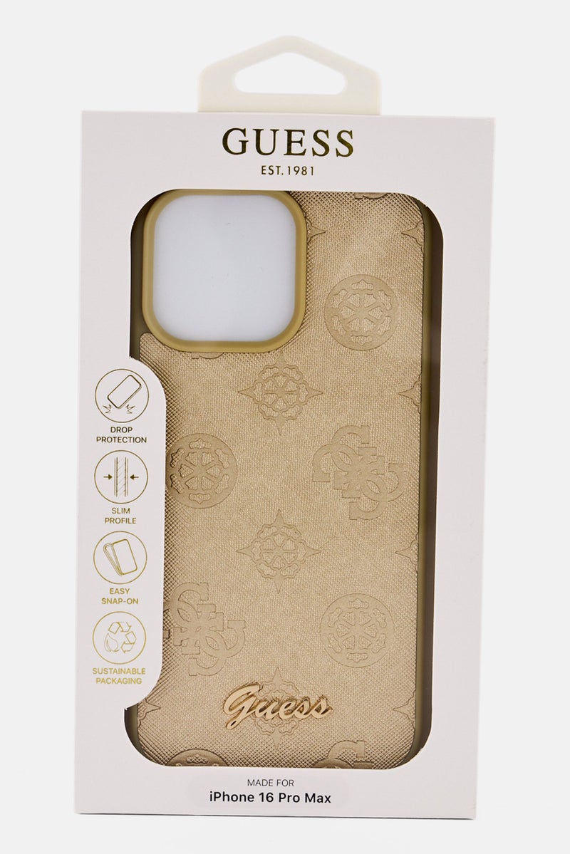 GUESS iPhone 16 Pro Max Gold Plated Logo Silicone Case, Gold  - Image 4