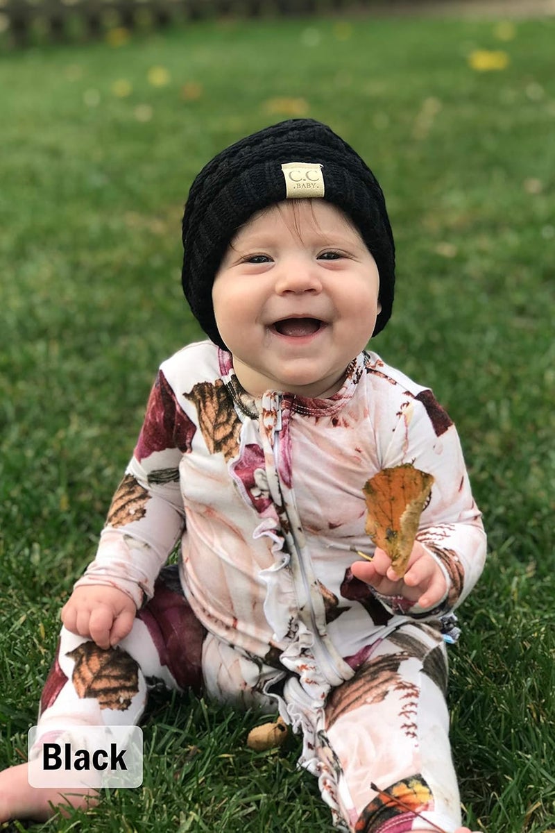 Funky Junque Infant Baby Boy Skull Cap Hats (NO POM) - Black & Heather Grey (2 Pack) - Image 5