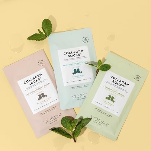 VOESH Collagen Socks Collagen Socks for Dry Feet Variety 5 Pack Cracked Heel Repair Moisturizing Socks Spa Pedicure Treatment Spa Socks Foot Peel Masks Vegan - Image 5