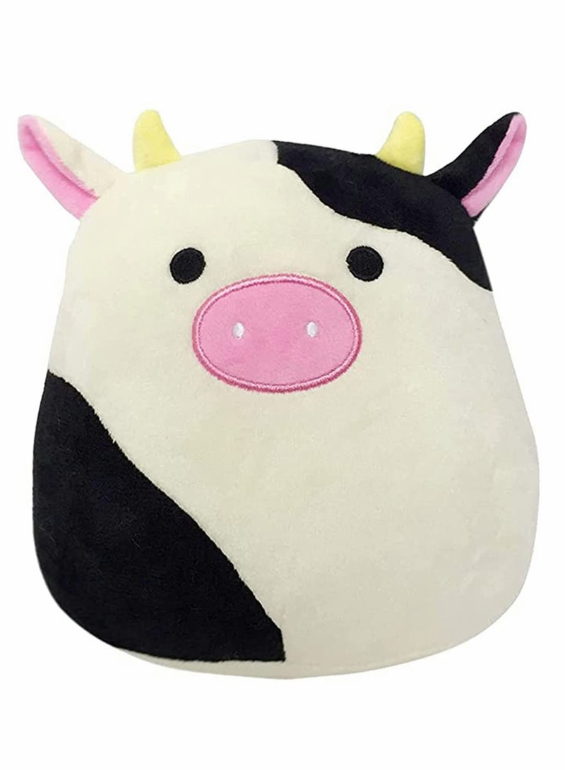 Adorable Black Cow Plush Pillow for Kids and Home Decor, Soft Stuffed Animal Cushion - Image 1