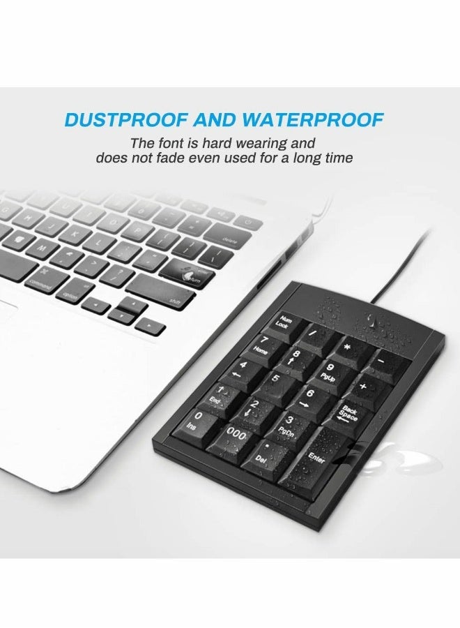 لوحة الأرقام، لوحة مفاتيح رقمية محمولة بسلك 19 مفتاح، ملحقات لوحة المفاتيح مع اختصارات متعددة لسطح المكتب ومكتبة الكمبيوتر المحمول - Image 4