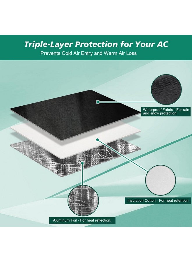 I FRMMY Waterproof Insulated Outdoor Window Air Conditioner Cover for Outside AC Unit, 18x 13x 12 Inches (Wx Hx D)- Black - Image 4