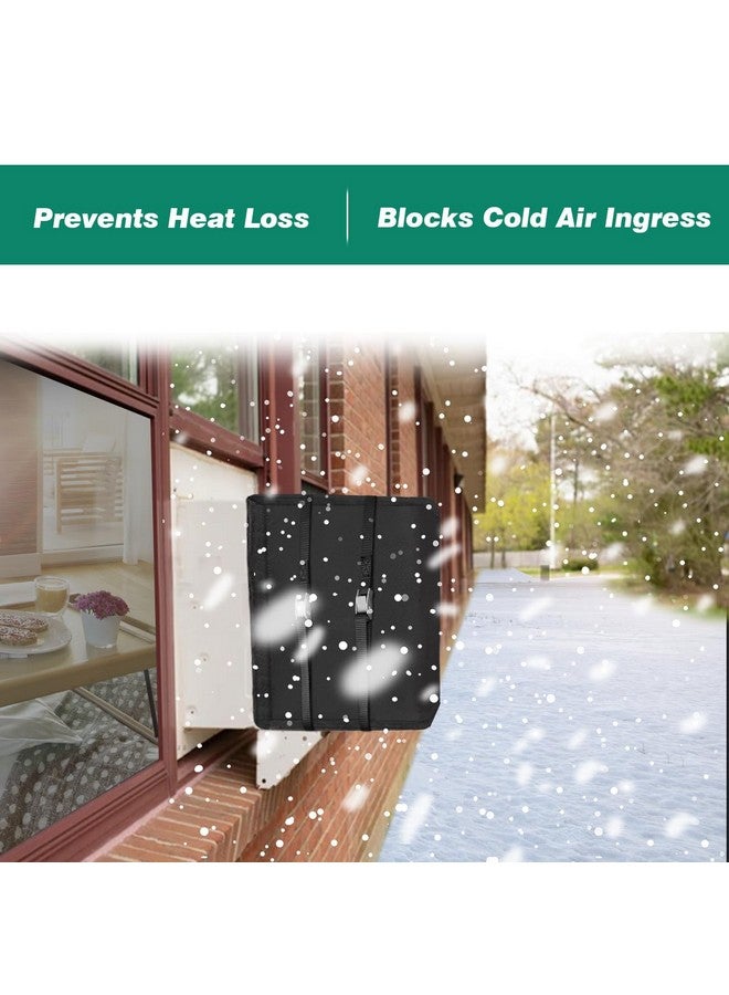 I FRMMY Waterproof Insulated Outdoor Window Air Conditioner Cover for Outside AC Unit, 18x 13x 12 Inches (Wx Hx D)- Black - Image 2