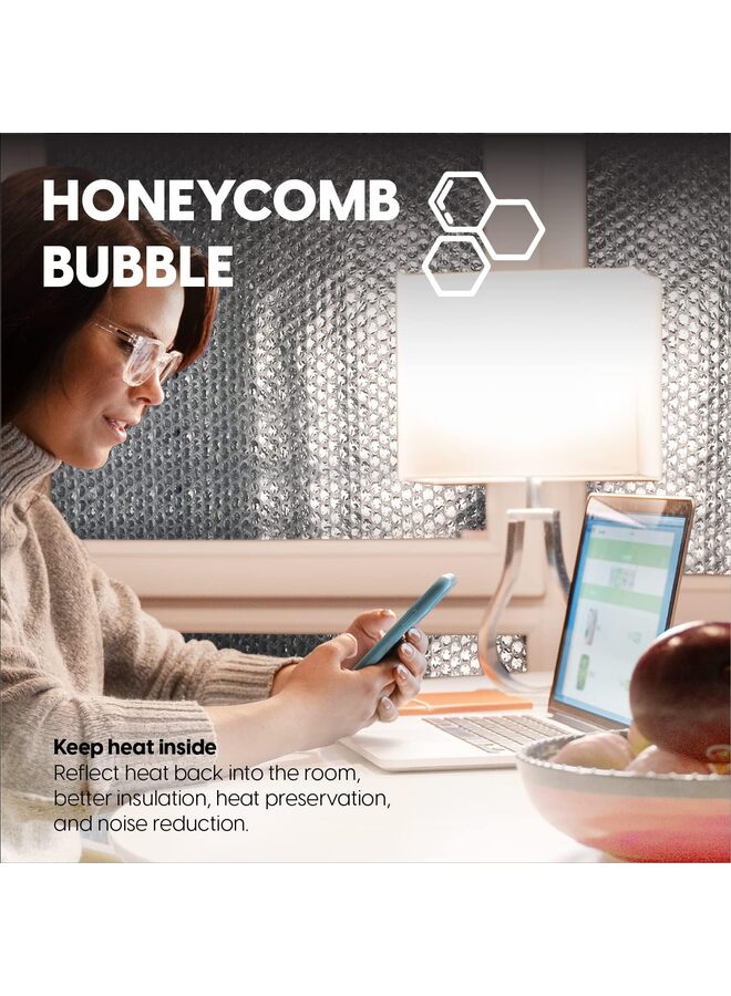 Reflective Insulation Foam,24"x10 Ft Window Insulation for Summer Heat,Aluminum Foil Bubble Insulation Roll for Keep Heat,Window Insulation Kit for RV Thermal Insulation (Size : B) - Image 3